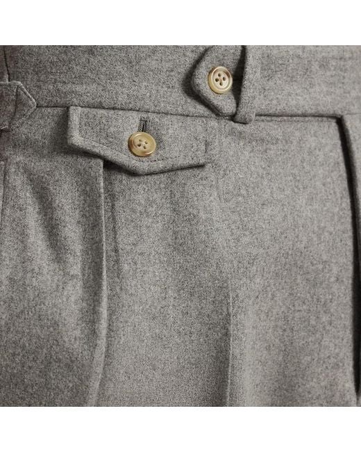 Polo Ralph Lauren Gray Pleated Wool Flannel Trouser for men