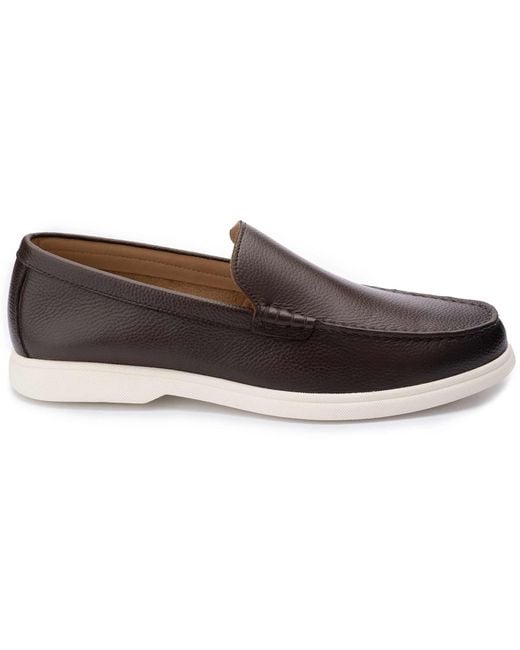 John White Brown Ethan Plain Tumbled Grain Loafer for men
