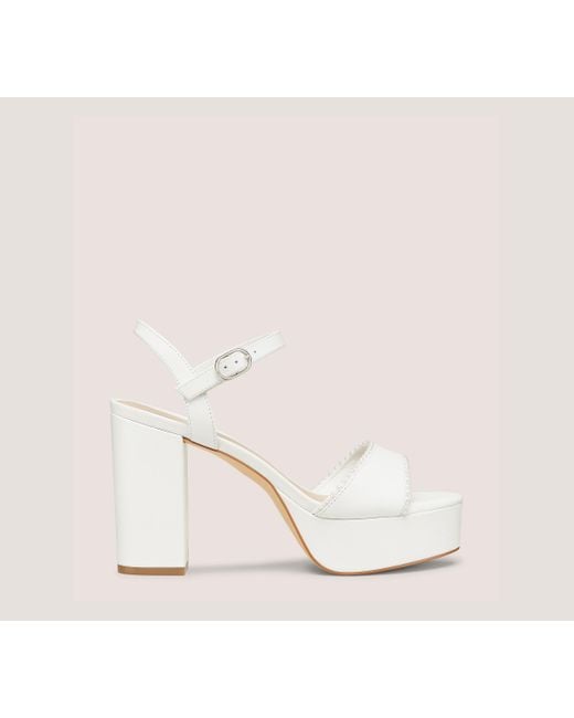 Stuart Weitzman White Dancer Pearl Platform Sandal