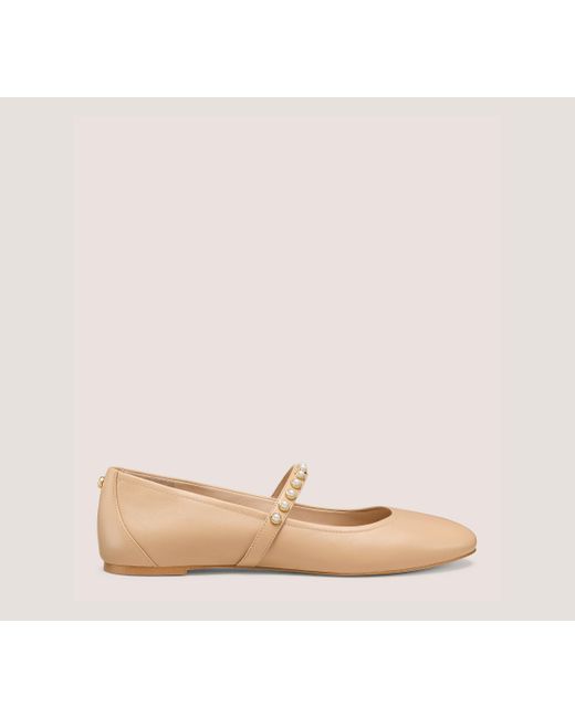 Stuart Weitzman Natural Ari Pearl Ballet Flat