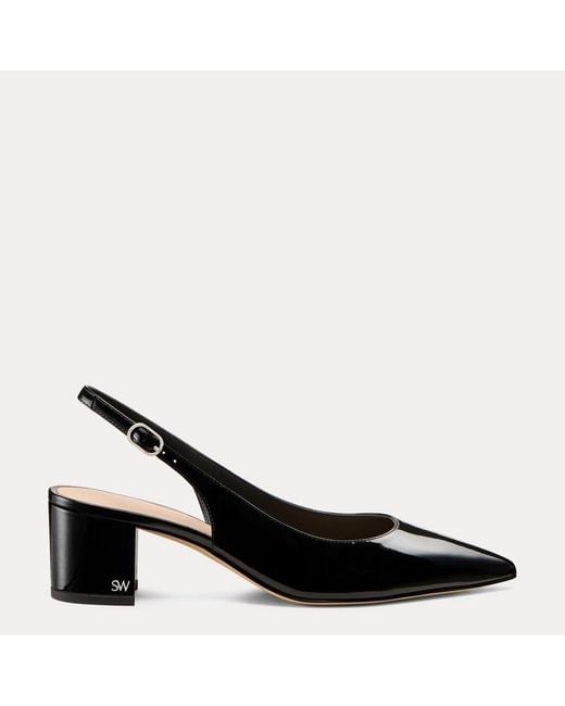 Stuart Weitzman Black Dancer 45 Block Slingback