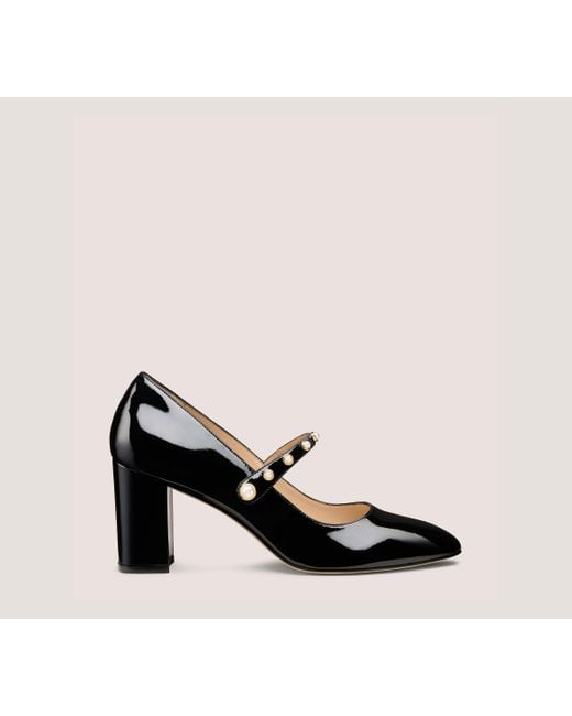 Stuart Weitzman Black Ari Pearl Mary Jane 75