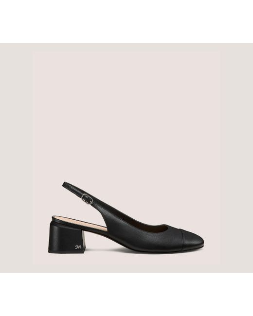 Stuart Weitzman Black Gabby 45 Slingback