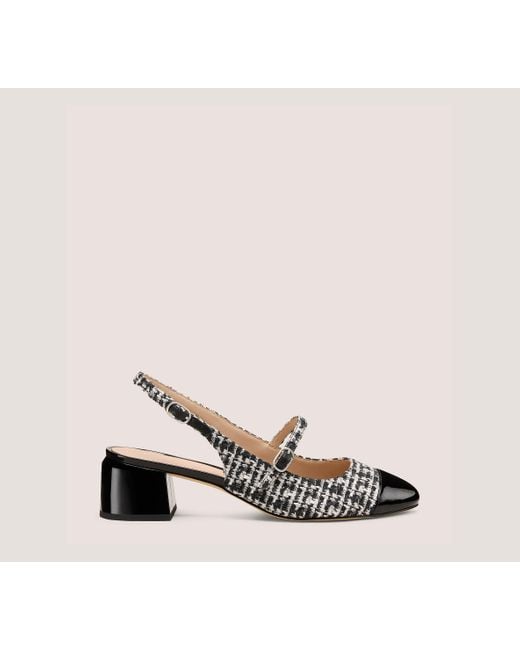 Stuart Weitzman Black Kenna Block Slingback 45