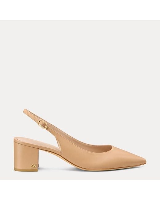 Stuart Weitzman Natural Dancer 45 Block Slingback