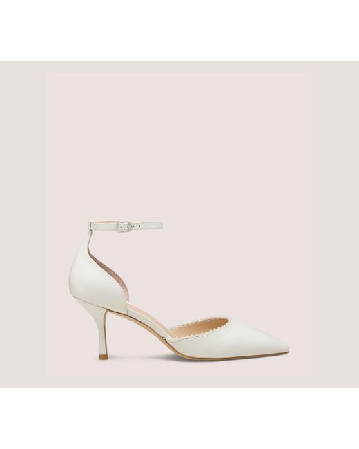 Stuart Weitzman White Marilyn Strap Pump 75