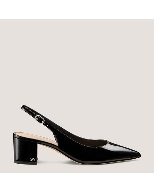 Stuart Weitzman Black Dancer 45 Block Slingback
