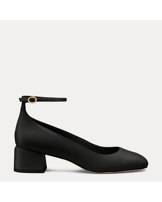 Stuart Weitzman Black Emilee Strap Pump 45