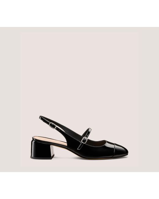 Stuart Weitzman Black Kenna Block Slingback 45