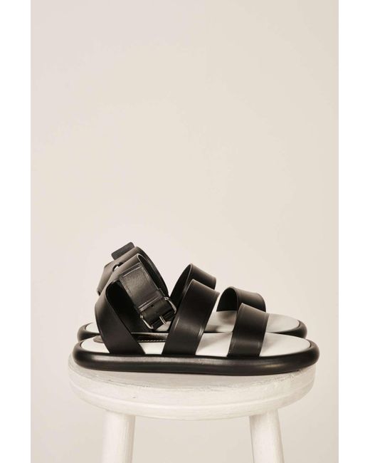 Proenza Schouler Pipe Leather Sandals-black | Lyst