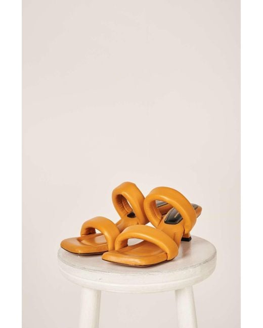 Proenza Schouler Leather Puffy Strap Sandals-tan | Lyst