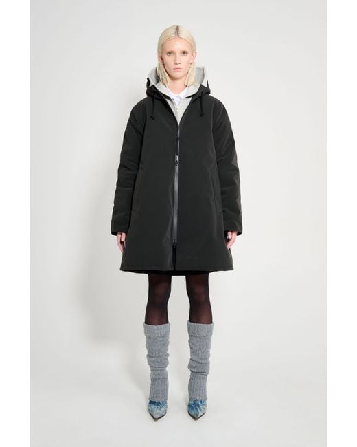 Stutterheim Black Mosebacke Matte Winter Coat