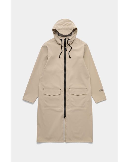 Stutterheim Natural Stockholm Long Patch Raincoat for men