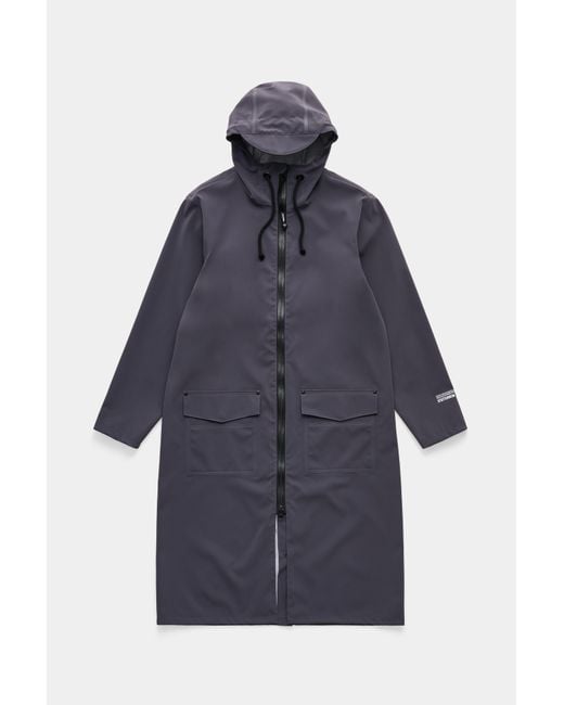 Stutterheim Blue Stockholm Long Patch Raincoat