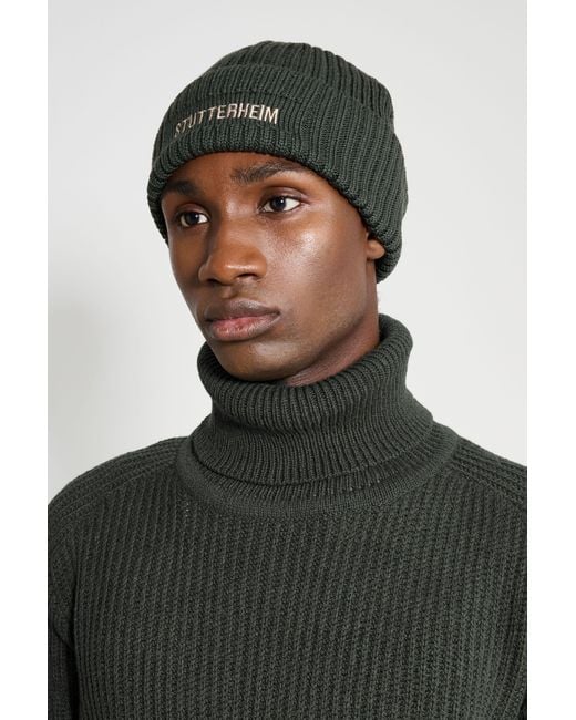 Stutterheim Black Logo Beanie