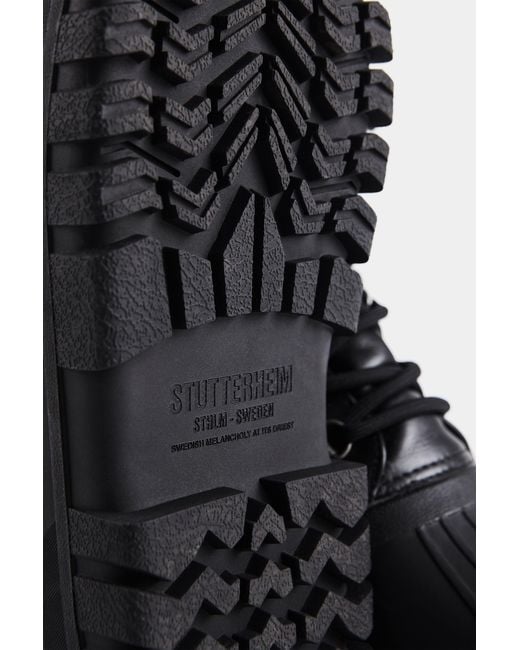 Stutterheim Black Patrol Boot Leather