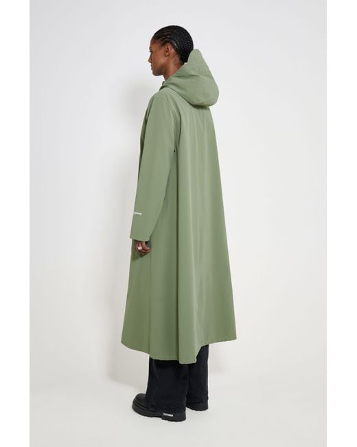 Stutterheim Green Mosebacke Long Patch Raincoat