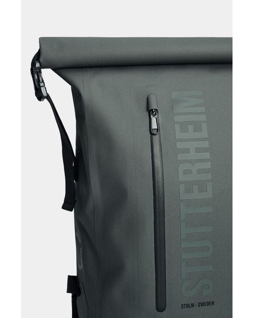 Stutterheim Black Rain Rolltop 25L Backpack