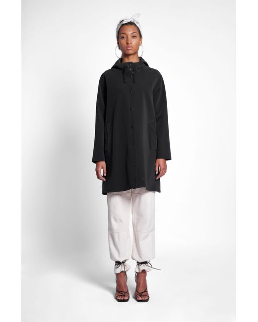 Stutterheim Black Mosebacke Matte Raincoat