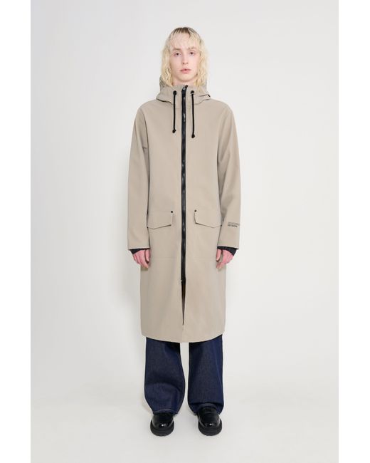 Stutterheim Natural Stockholm Long Patch Raincoat for men