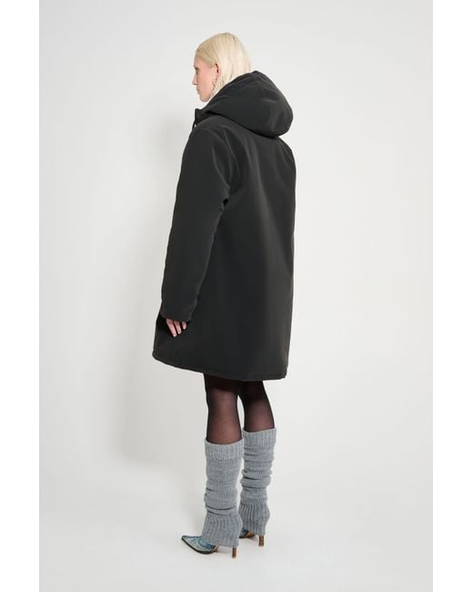 Stutterheim Black Mosebacke Matte Winter Coat