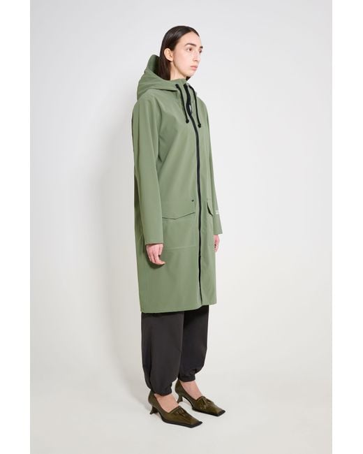 Stutterheim Green Stockholm Long Patch Raincoat