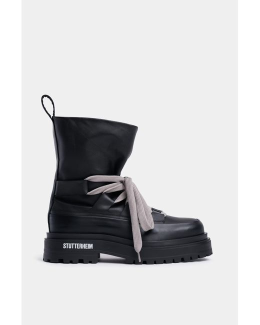Stutterheim Black Lace Walker Leather