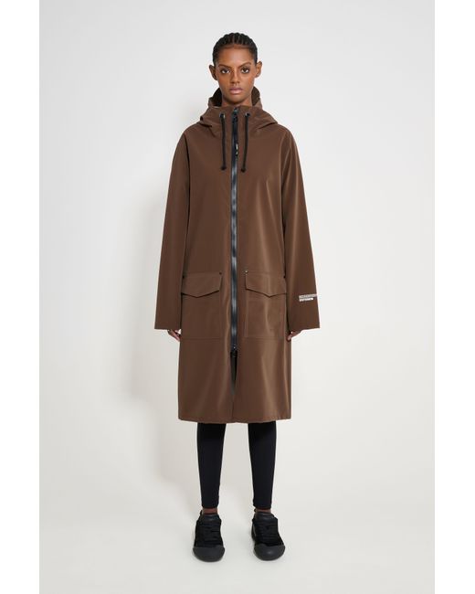 Stutterheim Brown Stockholm Long Patch Raincoat