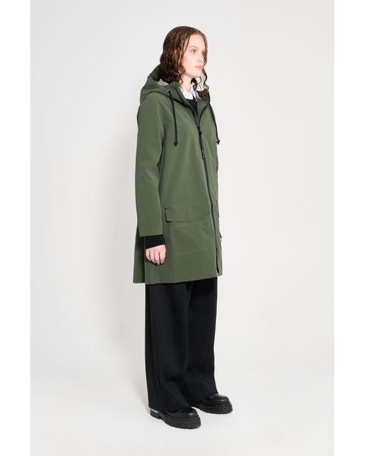 Stutterheim Green Mosebacke Patch Raincoat