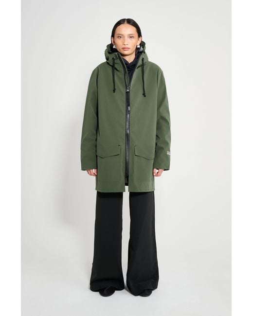 Stutterheim Green Stockholm Patch Raincoat