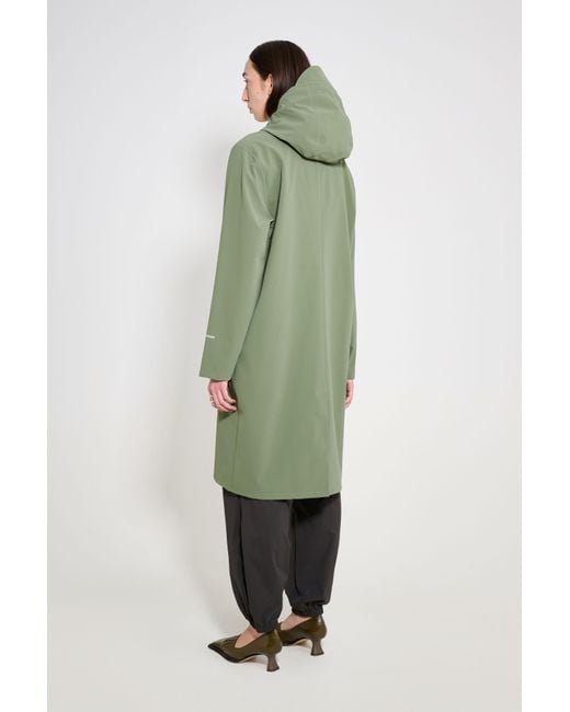 Stutterheim Green Stockholm Long Patch Raincoat