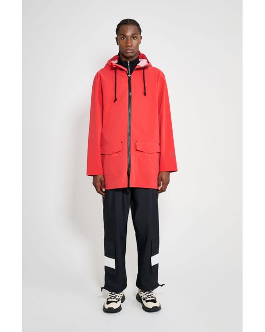 Stutterheim Red Stockholm Patch Raincoat for men