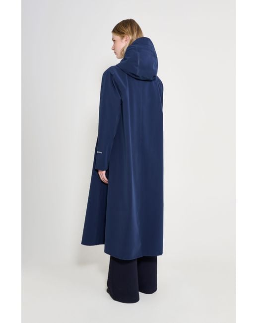 Stutterheim Blue Mosebacke Long Patch Raincoat