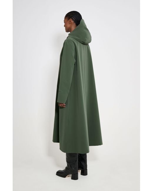 Stutterheim Green Mosebacke Long Patch Raincoat