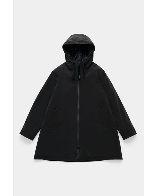 Stutterheim Black Mosebacke Matte Winter Coat