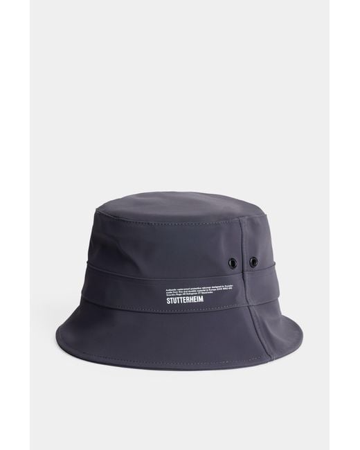 Stutterheim Blue Beckholmen Matte Bucket Hat