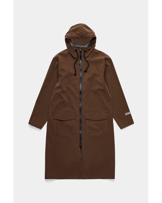 Stutterheim Brown Stockholm Long Patch Raincoat