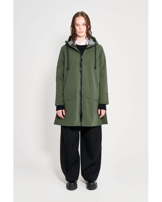 Stutterheim Green Mosebacke Patch Raincoat