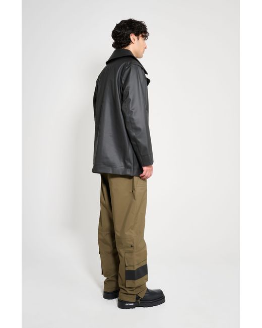 Stutterheim Black Tranholmen Double Breasted Raincoat for men