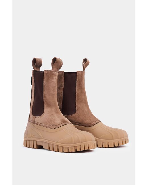 Stutterheim Brown Patrol Boot Shaft Suede/Fudge