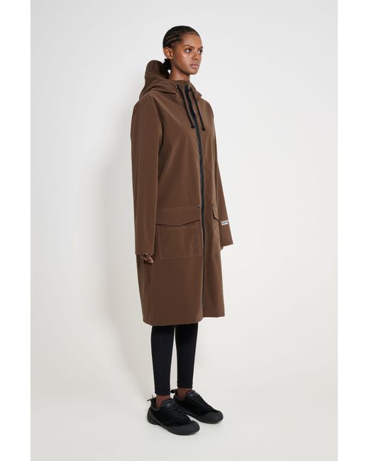 Stutterheim Brown Stockholm Long Patch Raincoat
