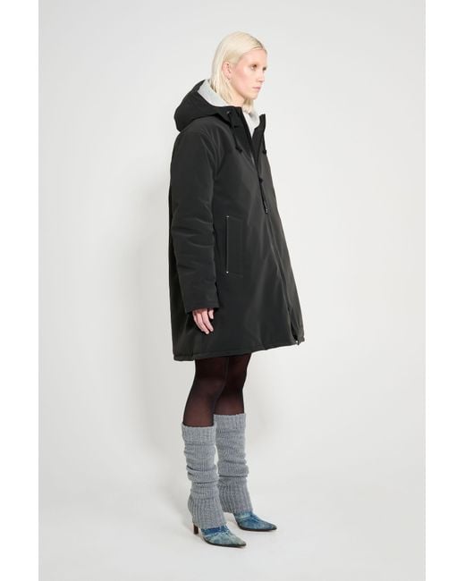 Stutterheim Black Mosebacke Matte Winter Coat