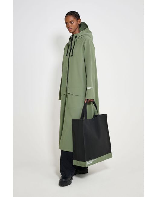 Stutterheim Green Mosebacke Long Patch Raincoat