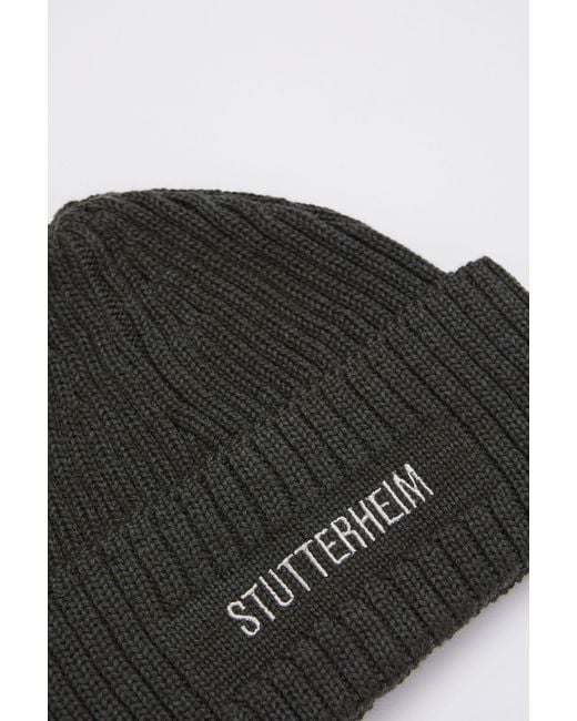 Stutterheim Black Logo Beanie