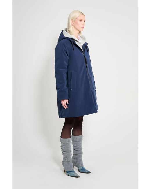 Stutterheim Blue Mosebacke Matte Winter Coat