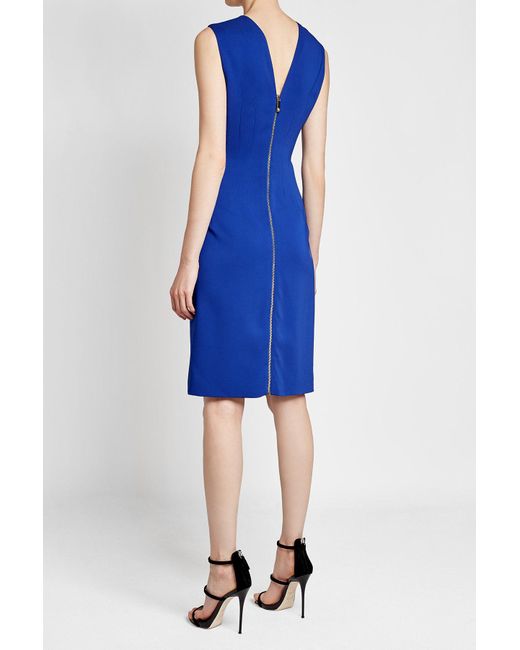 lyst versace dress with cut out detail in blue lyst versace dress with cut out detail in blue
