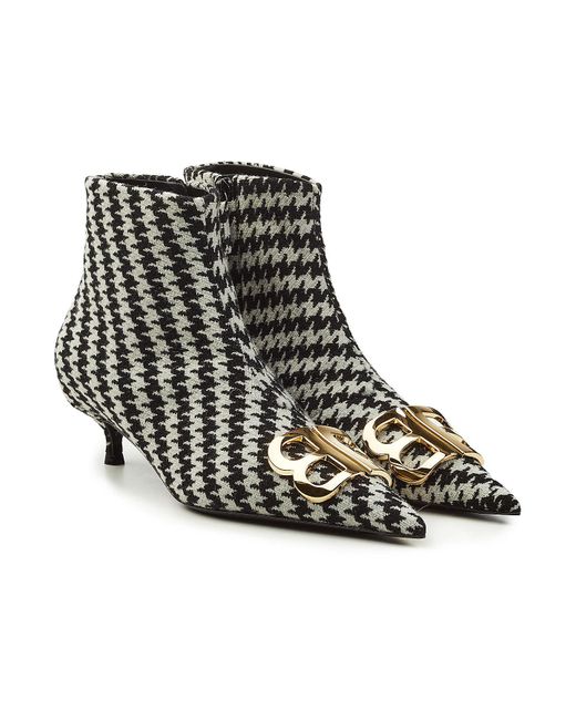 Lyst - Balenciaga Houndstooth Booties in Black