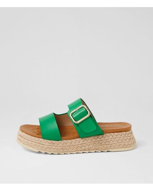 LAGUNA QUAYS Green Lively Lq Smooth Sandals