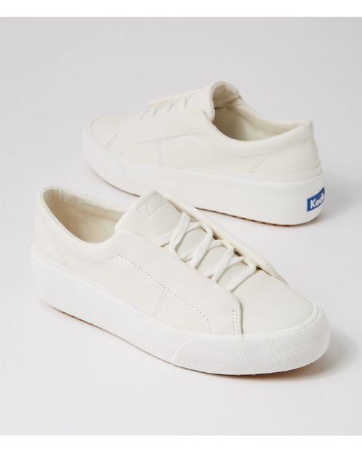Keds White Remi Leather Ke Leather Sneakers