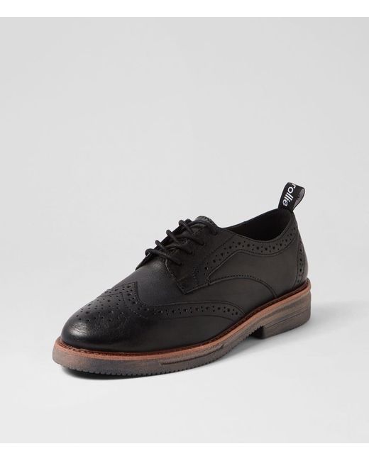 Rollie Black Brogue Rise Rl Leather Shoes